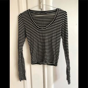 Brandy Melville - Striped Black Top - Size S